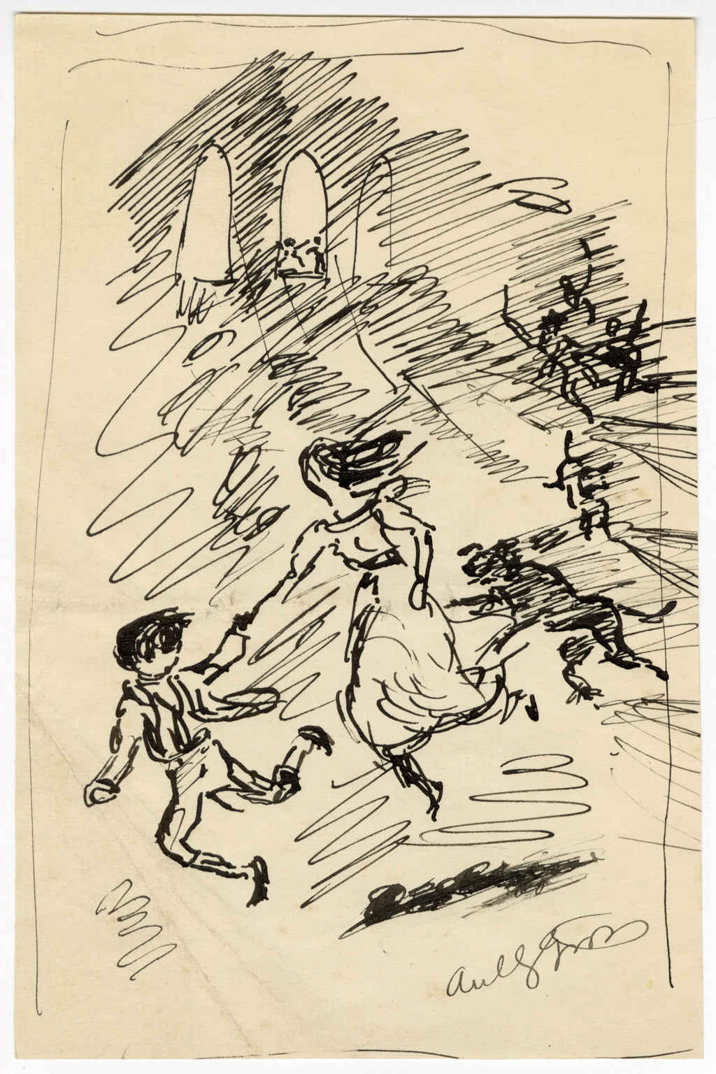 Catherine and Heathcliff Chased by the Linton's Dogs