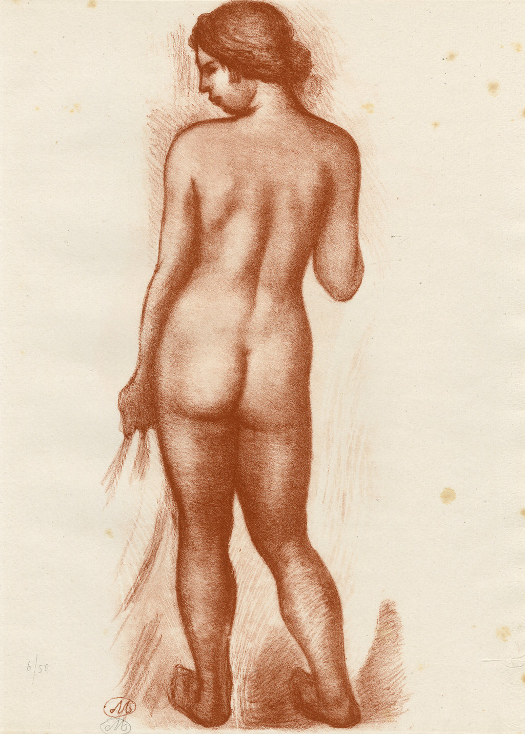 Untitled (Nude Woman Holding Cloth)