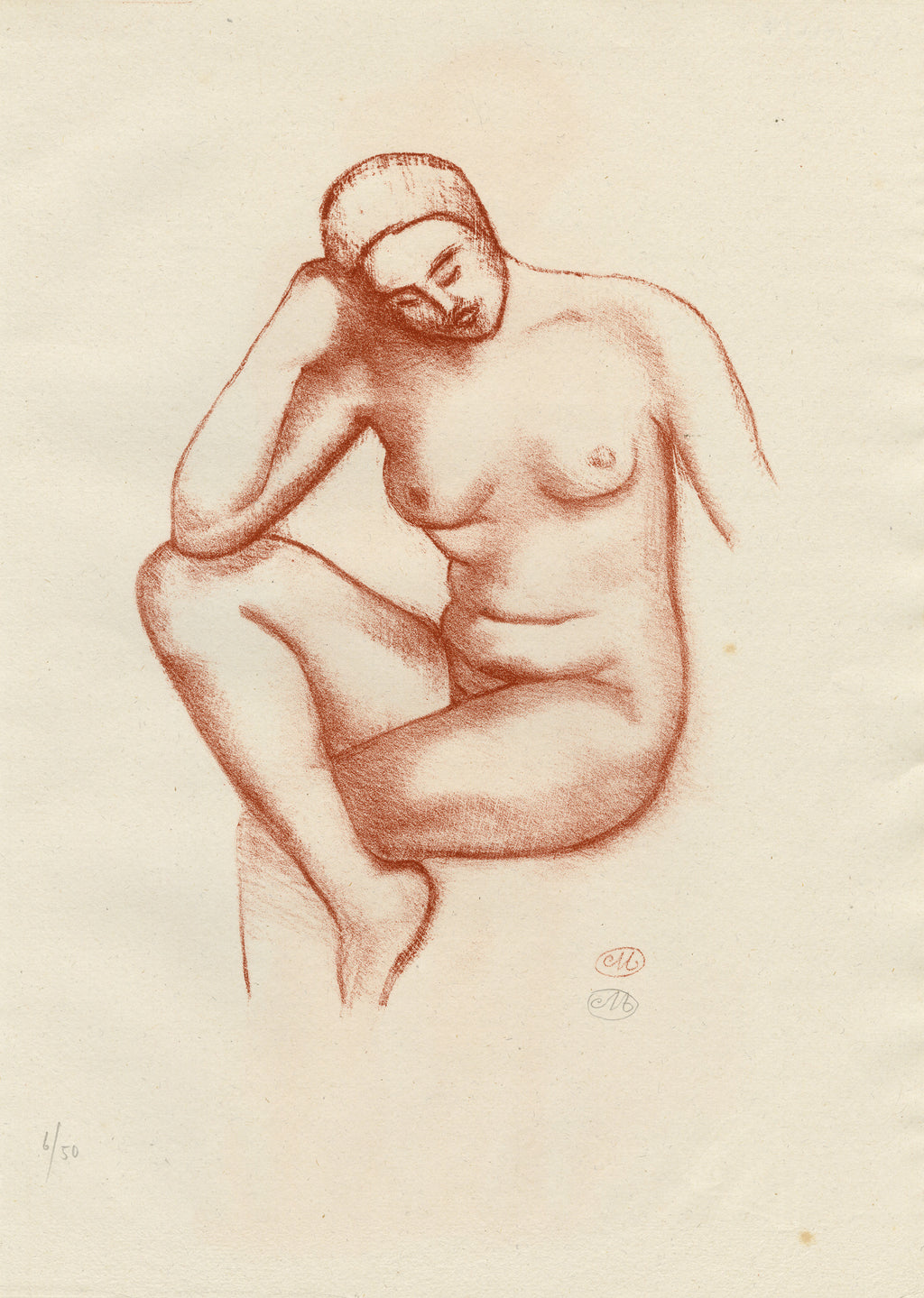 Untitled (Nude Woman Sat Arm Resting on Knee)