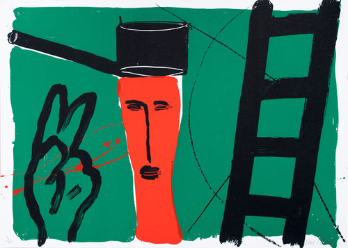 pothead painting Bruce McLean Pot Head Man I – Goldmark