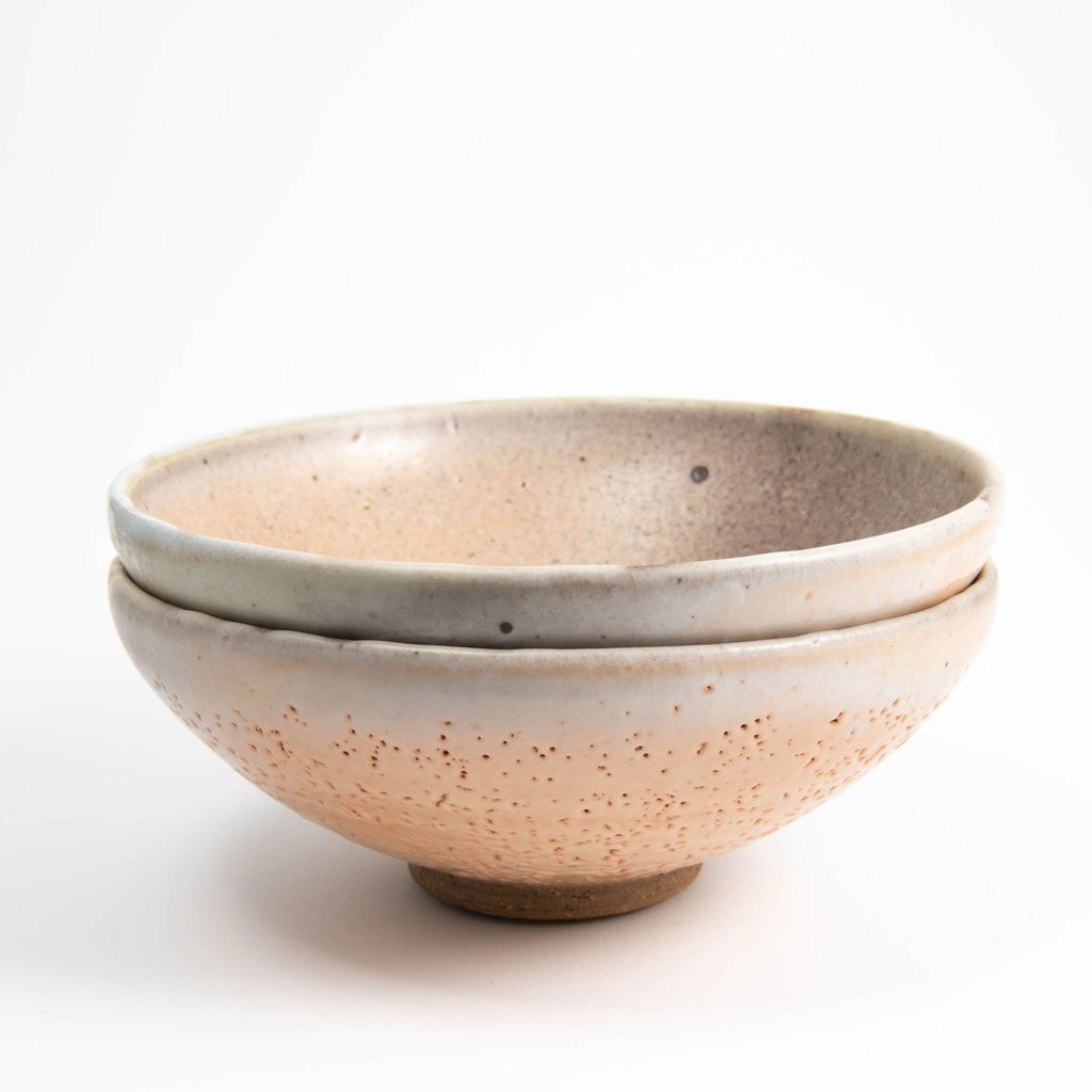 Set of Two Wide Footed Bowls