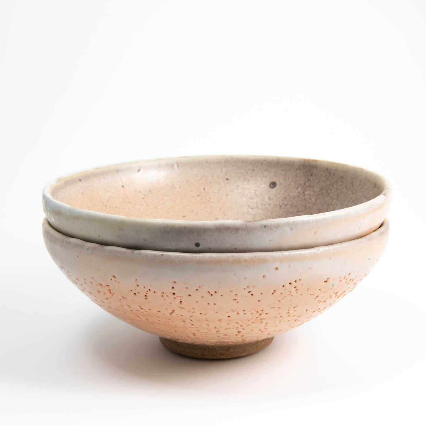 Set of Two Wide Footed Bowls