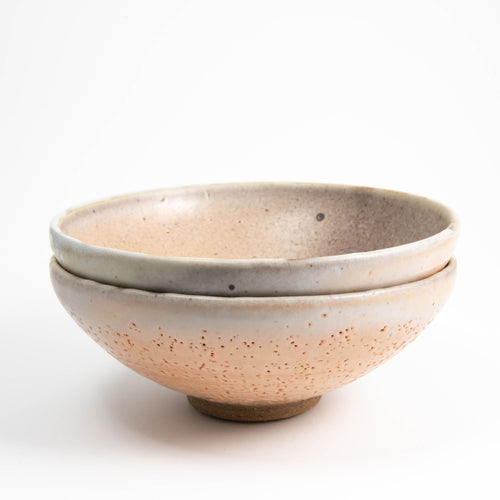 Set of Two Wide Footed Bowls