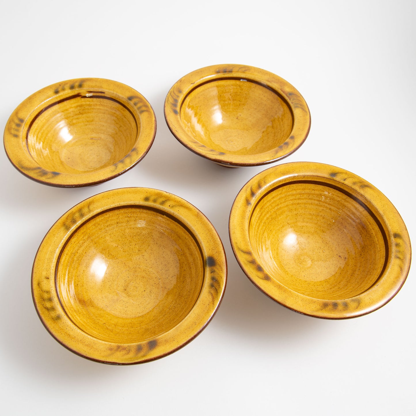 Set of Four Rimmed Bowls