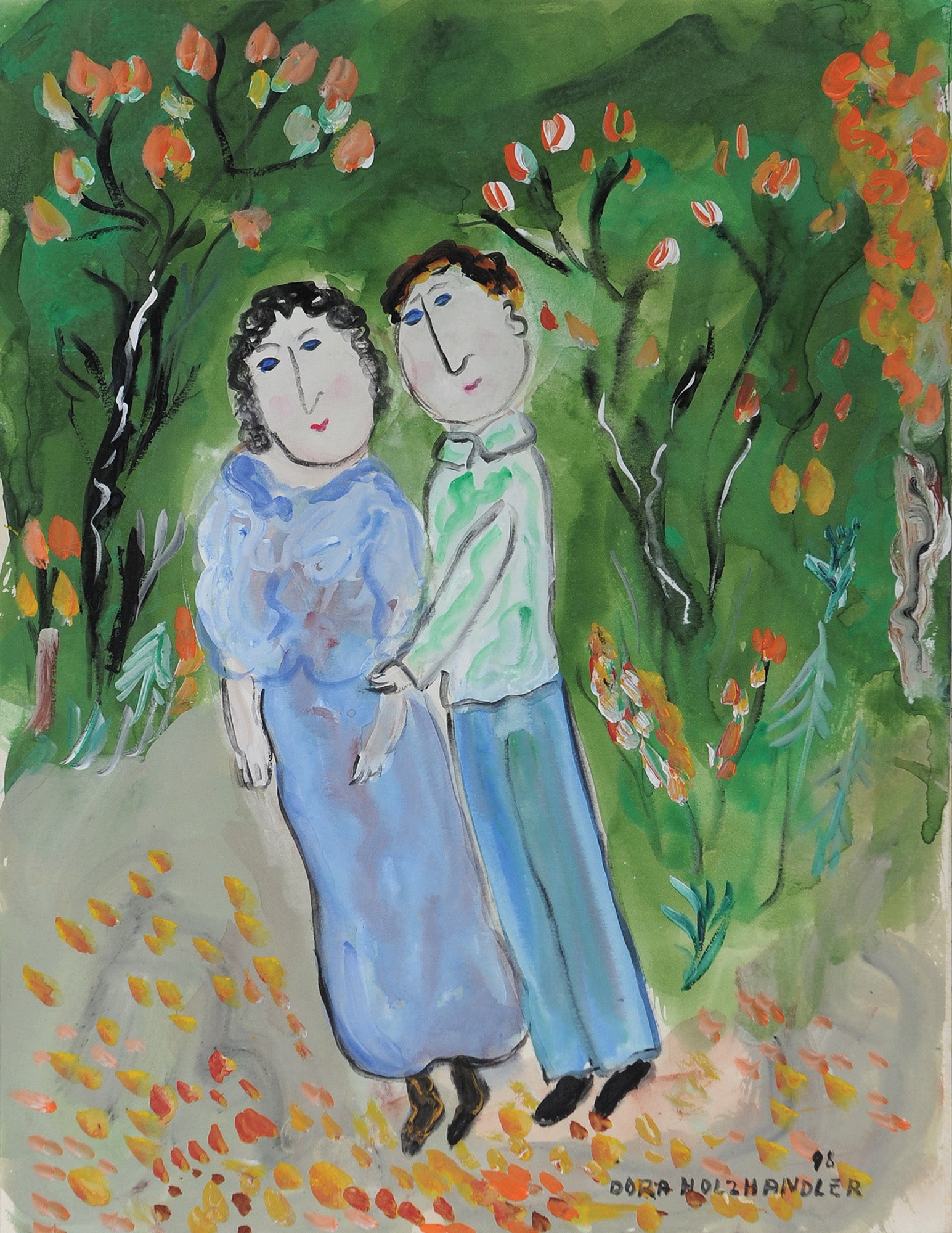 Dora Holzhandler Lovers in Autumn – Goldmark