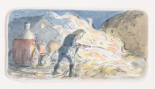 The little fire engine had put out fires in three hayricks...