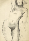 Kneeling Nude with Raised Arm