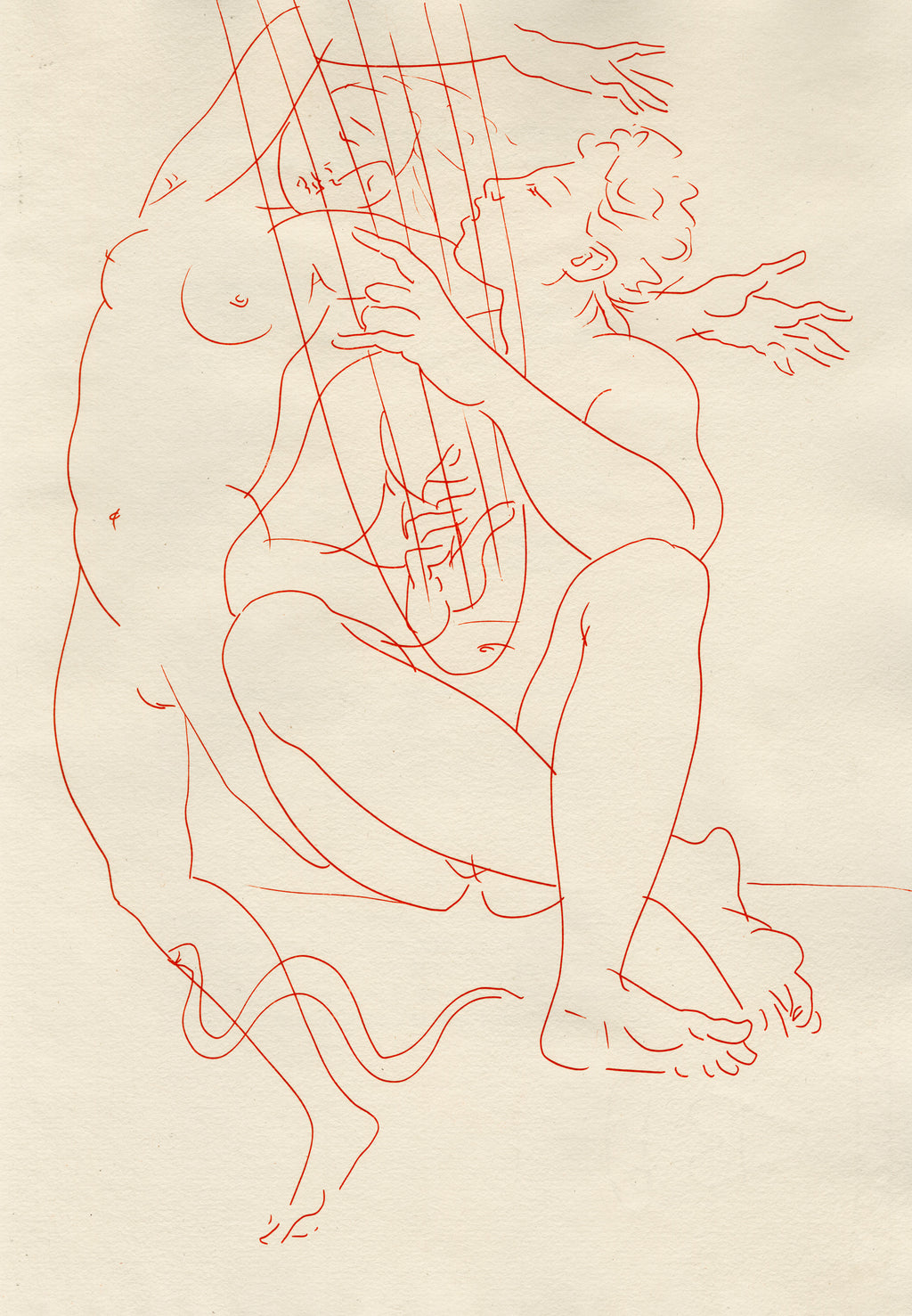 Orpheus is seen there; it seems that his lyre gradually animates the forests it attracts