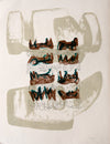 Eight Reclining Figures on Rock Background