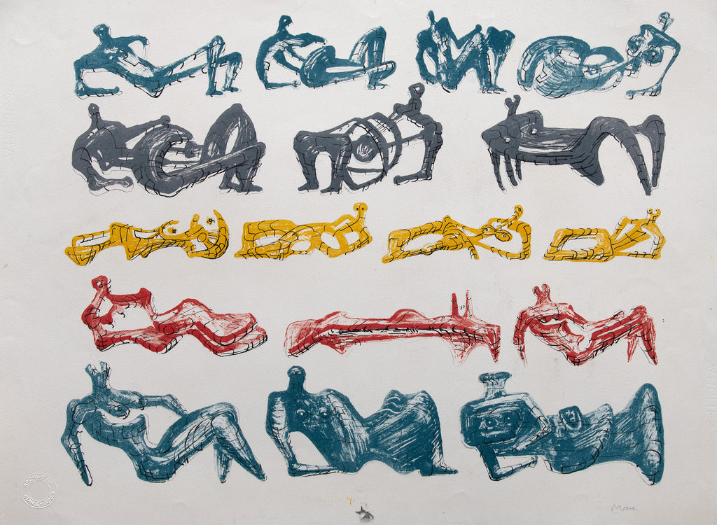 Seventeen Reclining Figures with Architectural Background