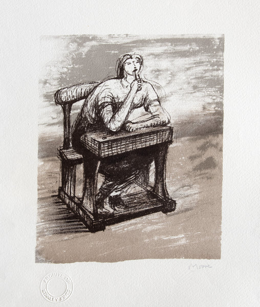 Girl Seated at Desk IV