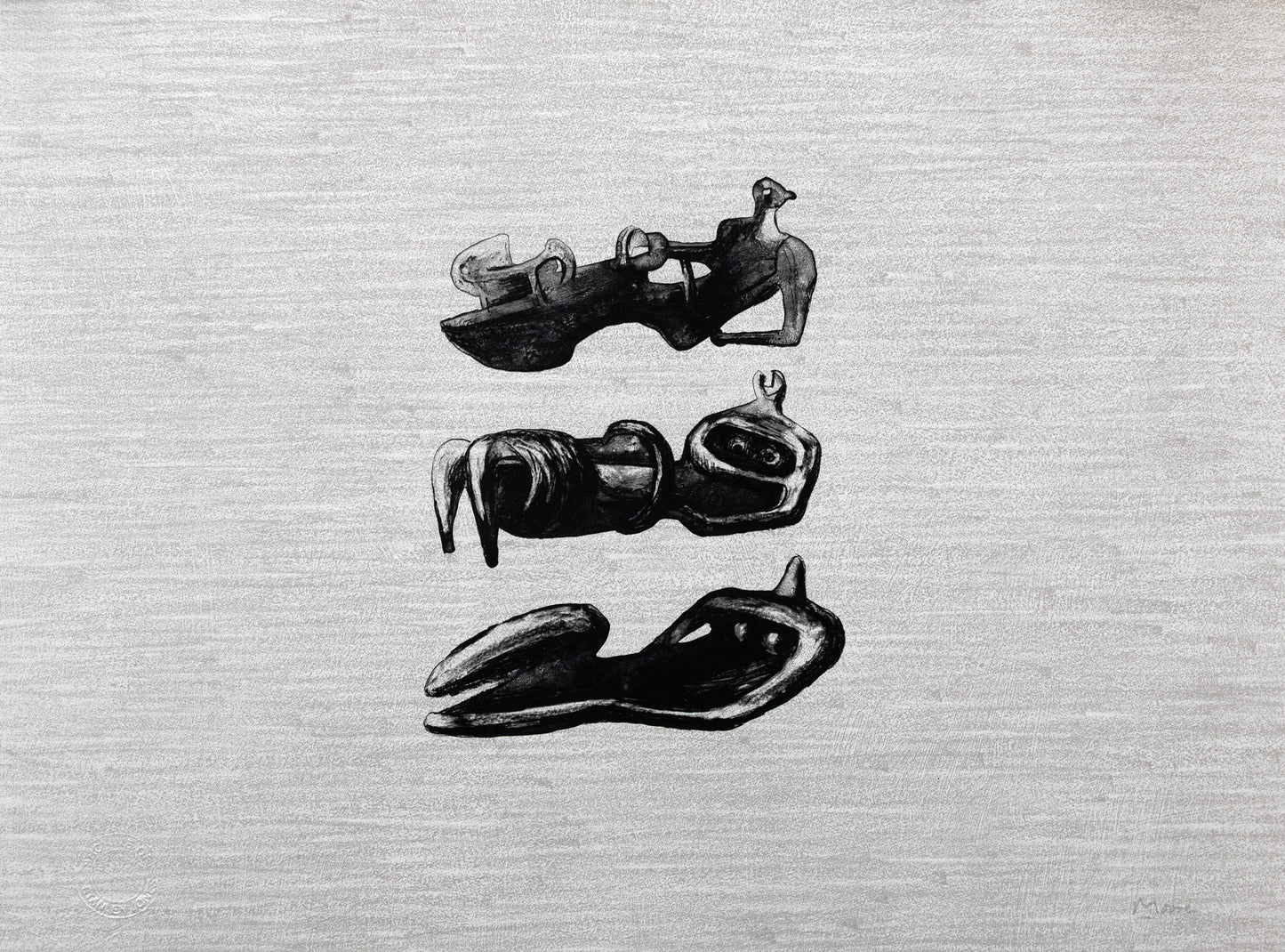 Three Reclining Figures with Land Background