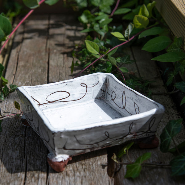 Large Square Footed Dish