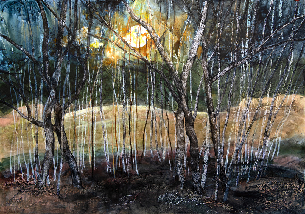 Birches by Moonlight