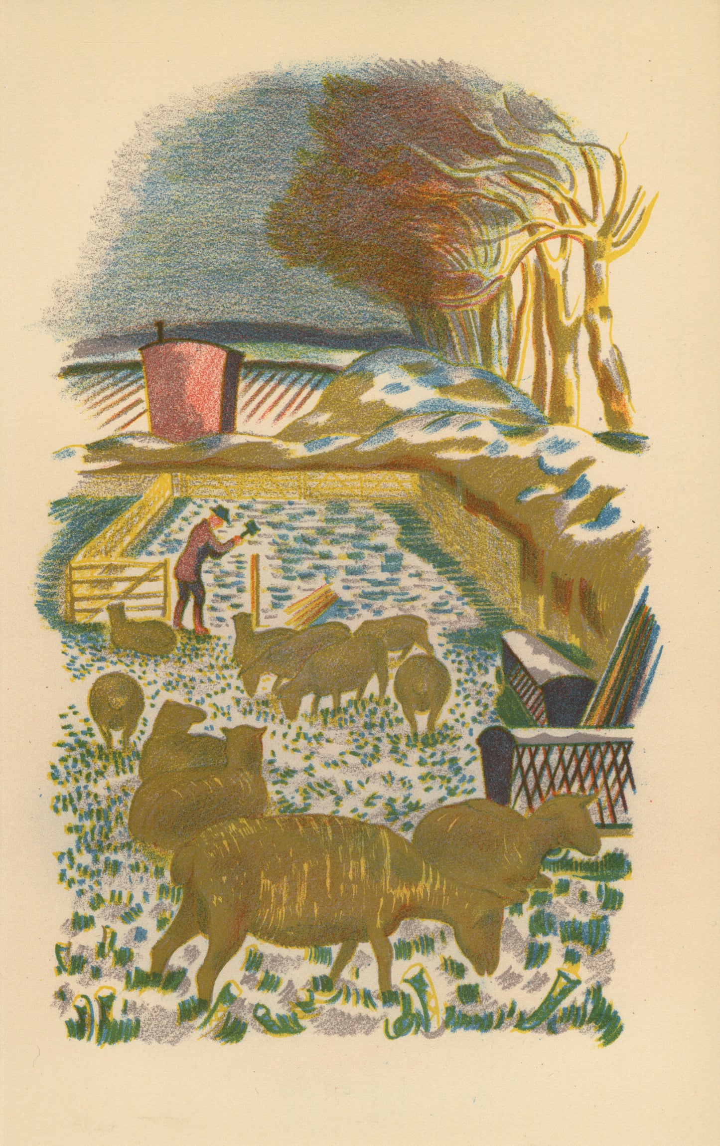 Set of 6 Original Colour Lithographs