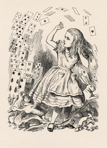 At this the whole pack rose up into the air, and came flying down upon her