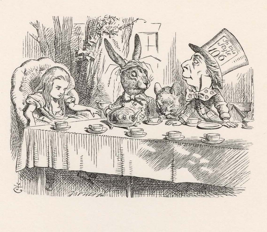 The Hatter opened his eyes very wide on hearing this; but all he said was, 'Why is a raven like a writing-desk?'