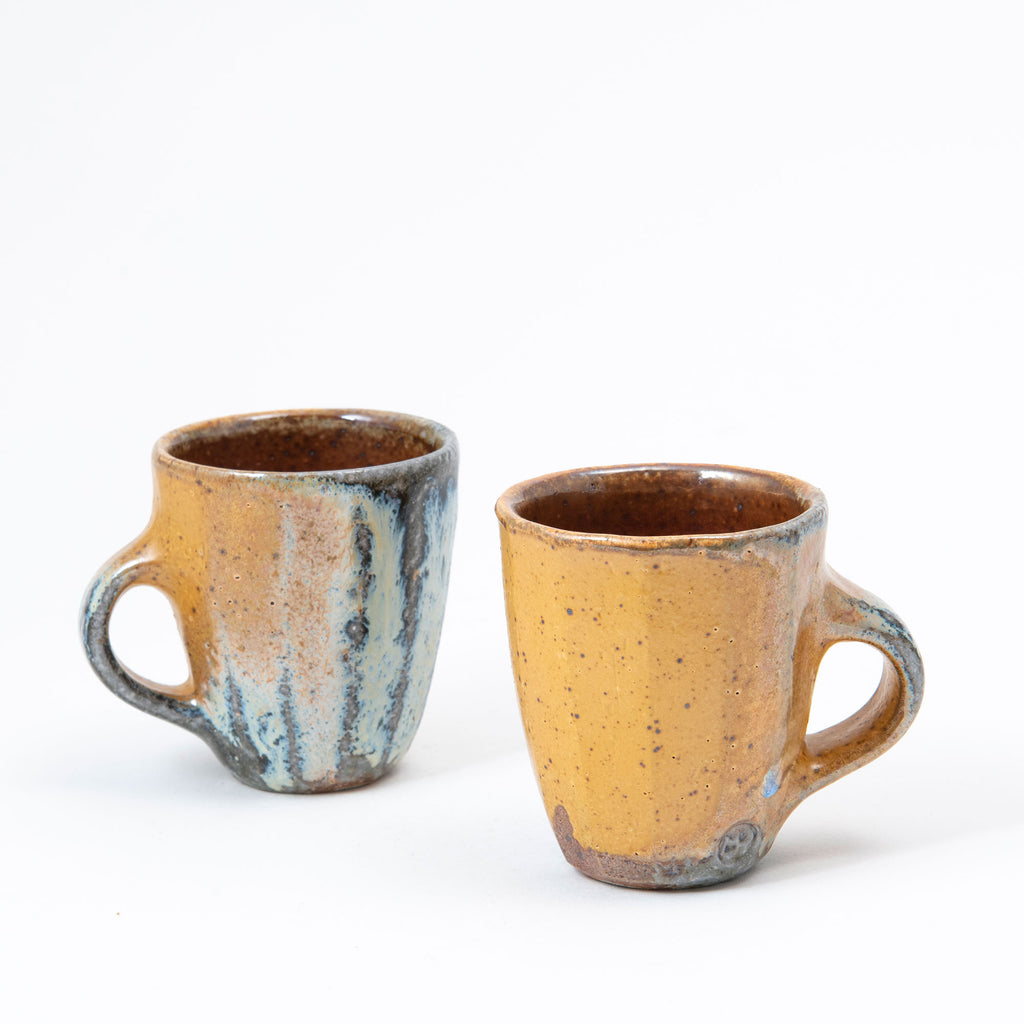 Set of Two Faceted Espresso Cups