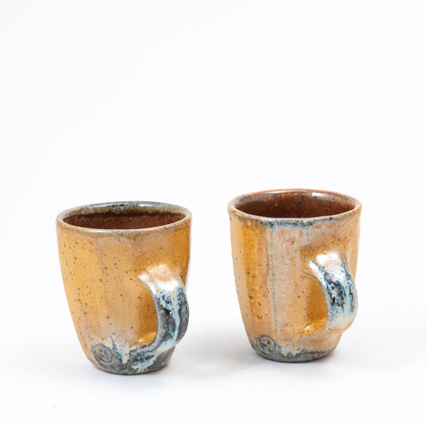 Set of Two Faceted Espresso Cups