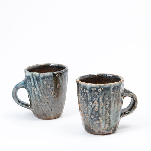 Set of Two Faceted Espresso Cups