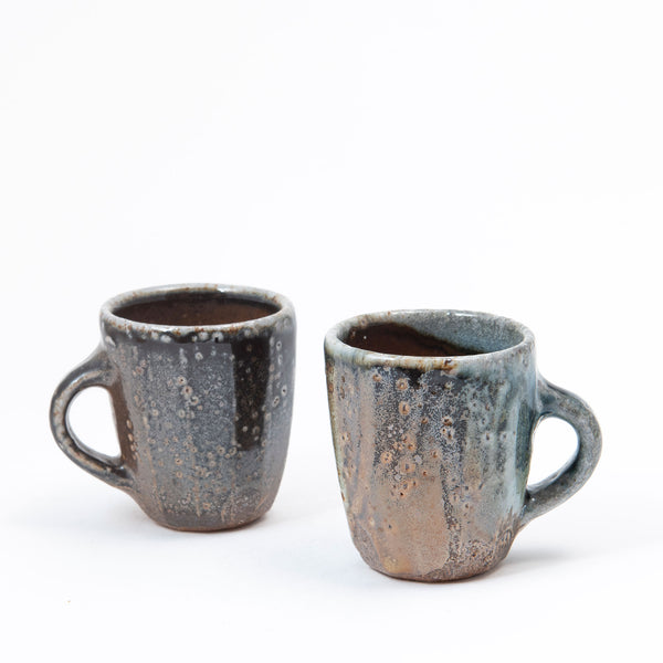 Set of Two Faceted Espresso Cups
