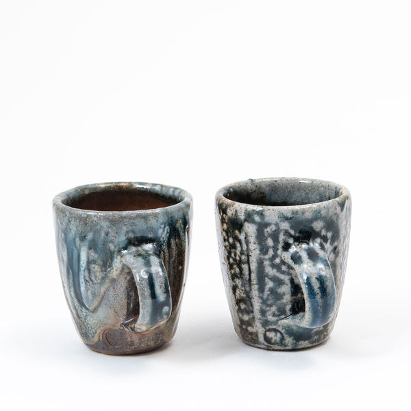 Set of Two Faceted Espresso Cups