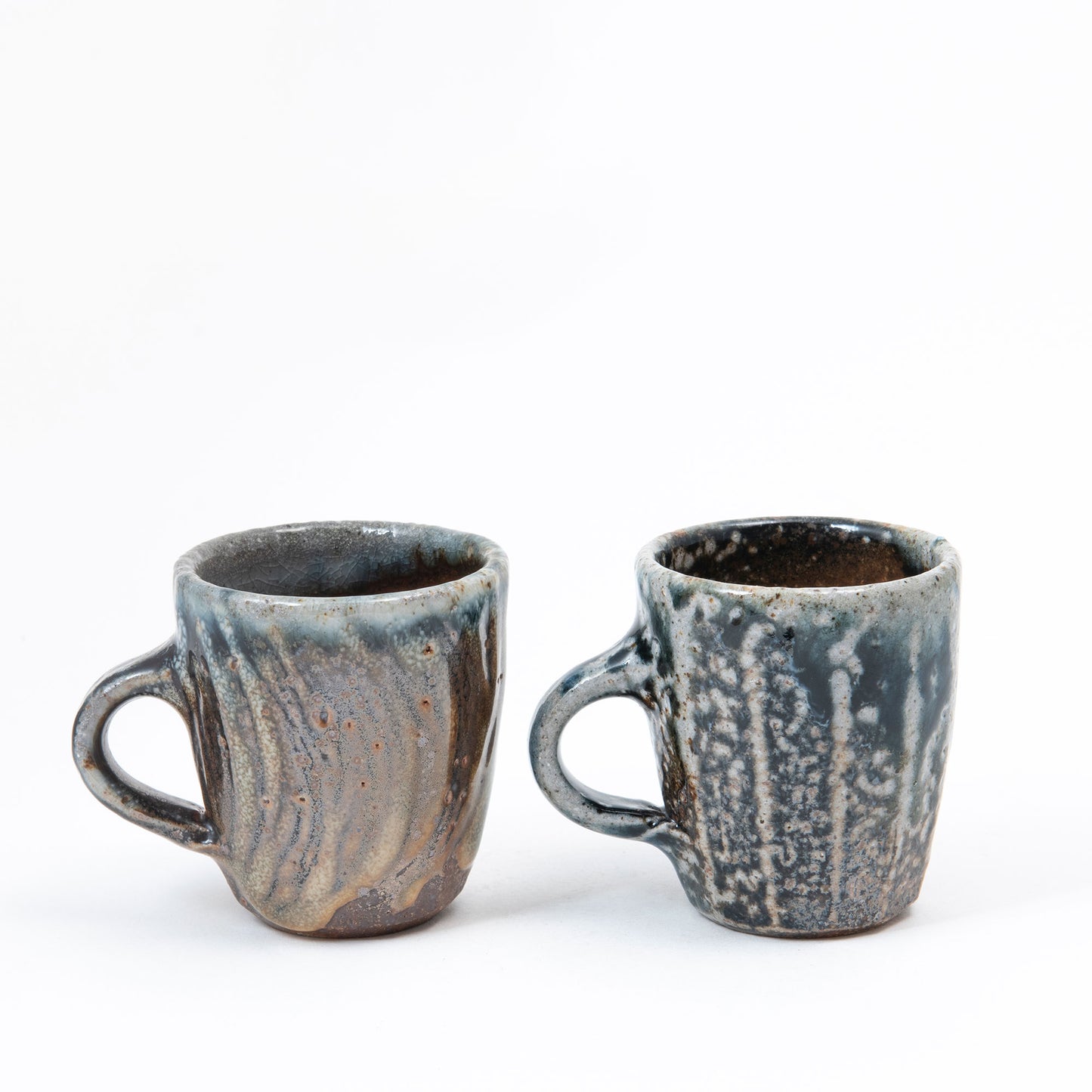 Set of Two Faceted Espresso Cups