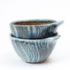 Set of Two Faceted Bowls With Lugs
