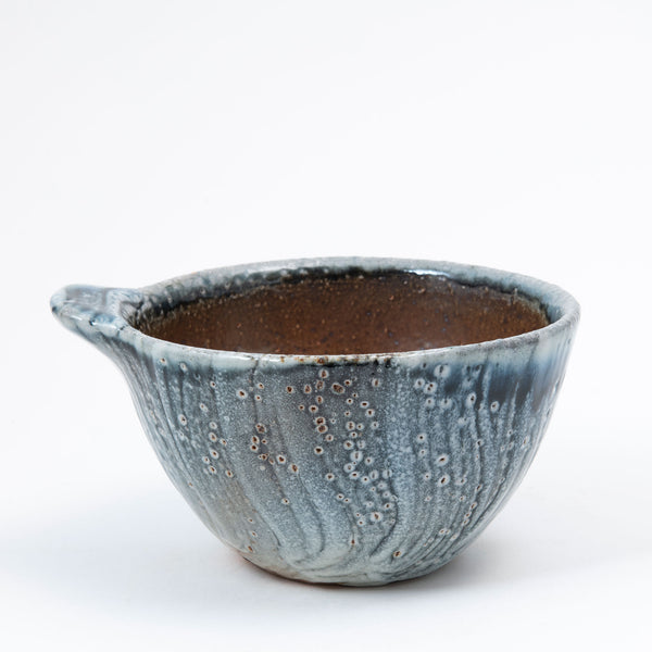 Set of Two Faceted Bowls With Lugs