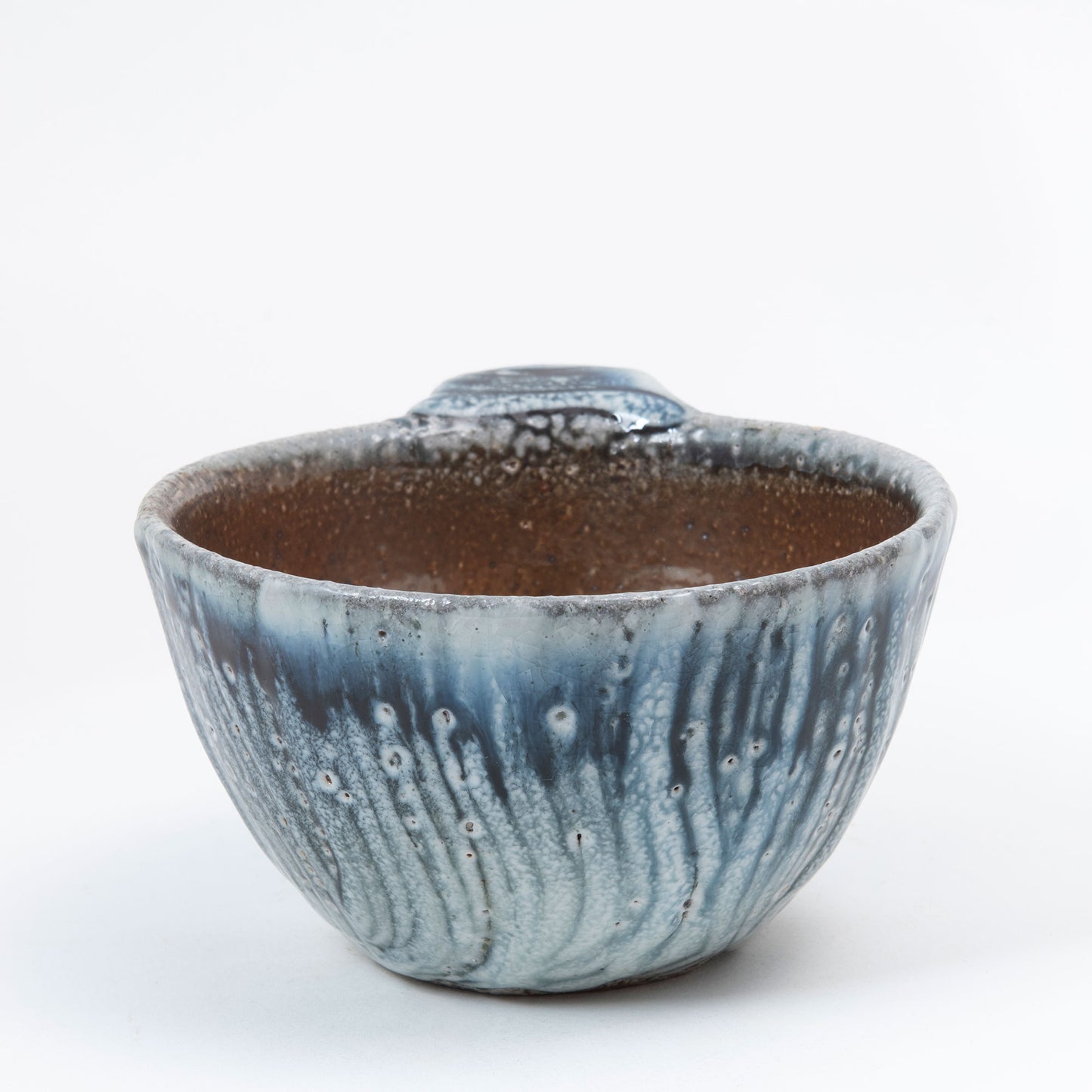 Set of Two Faceted Bowls With Lugs
