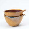 Set of Two Faceted Bowls With Lugs