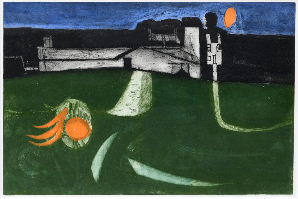 Landscape with Orange Flower