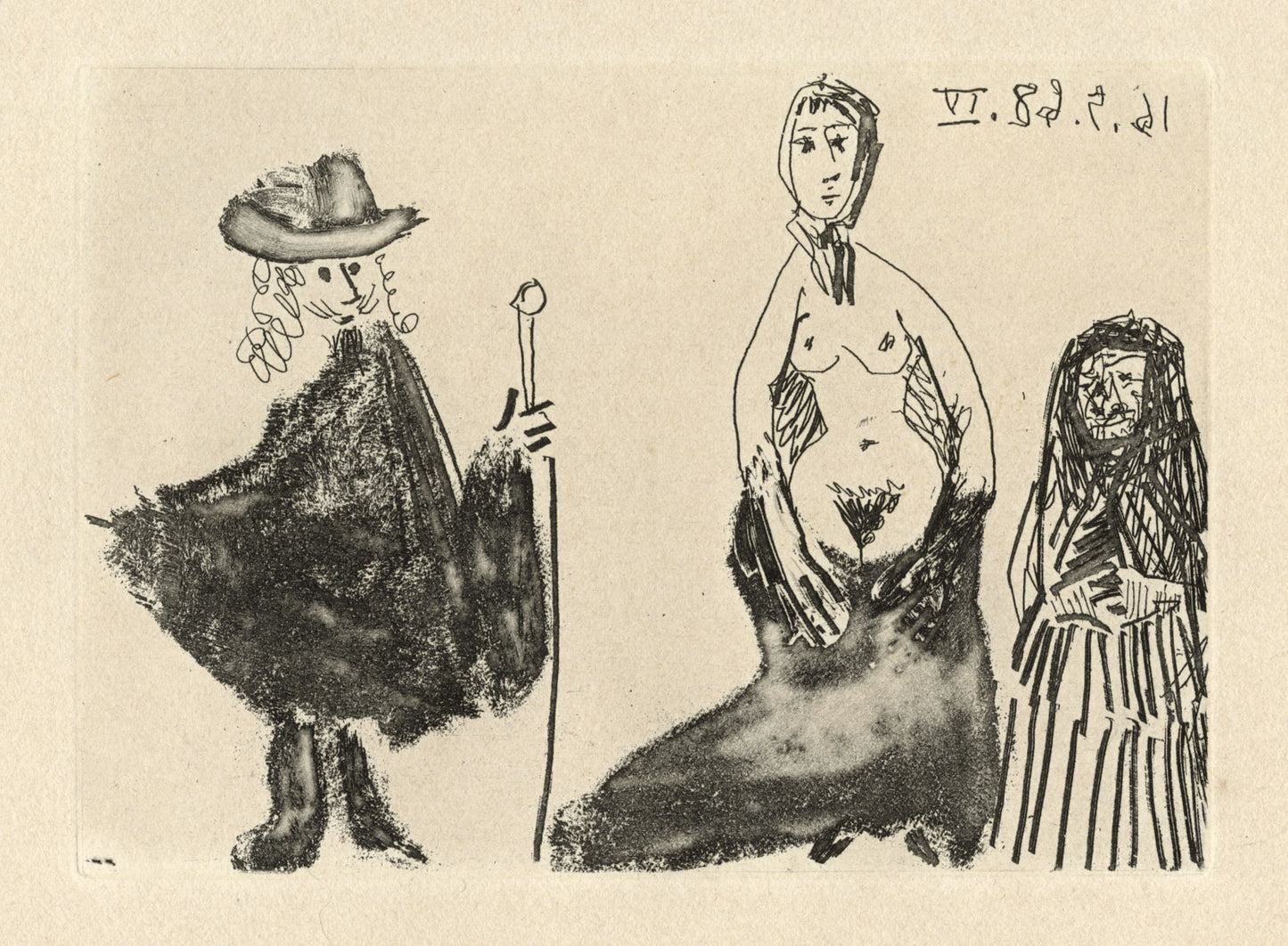 Jeune Fille, Célestine et petit-Maitre