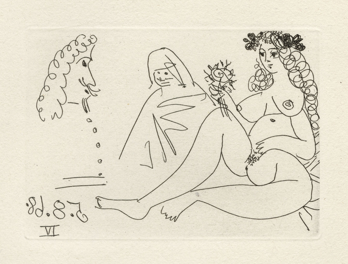 Femme Blonde à la Fleur