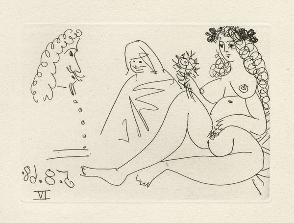 Femme Blonde à la Fleur