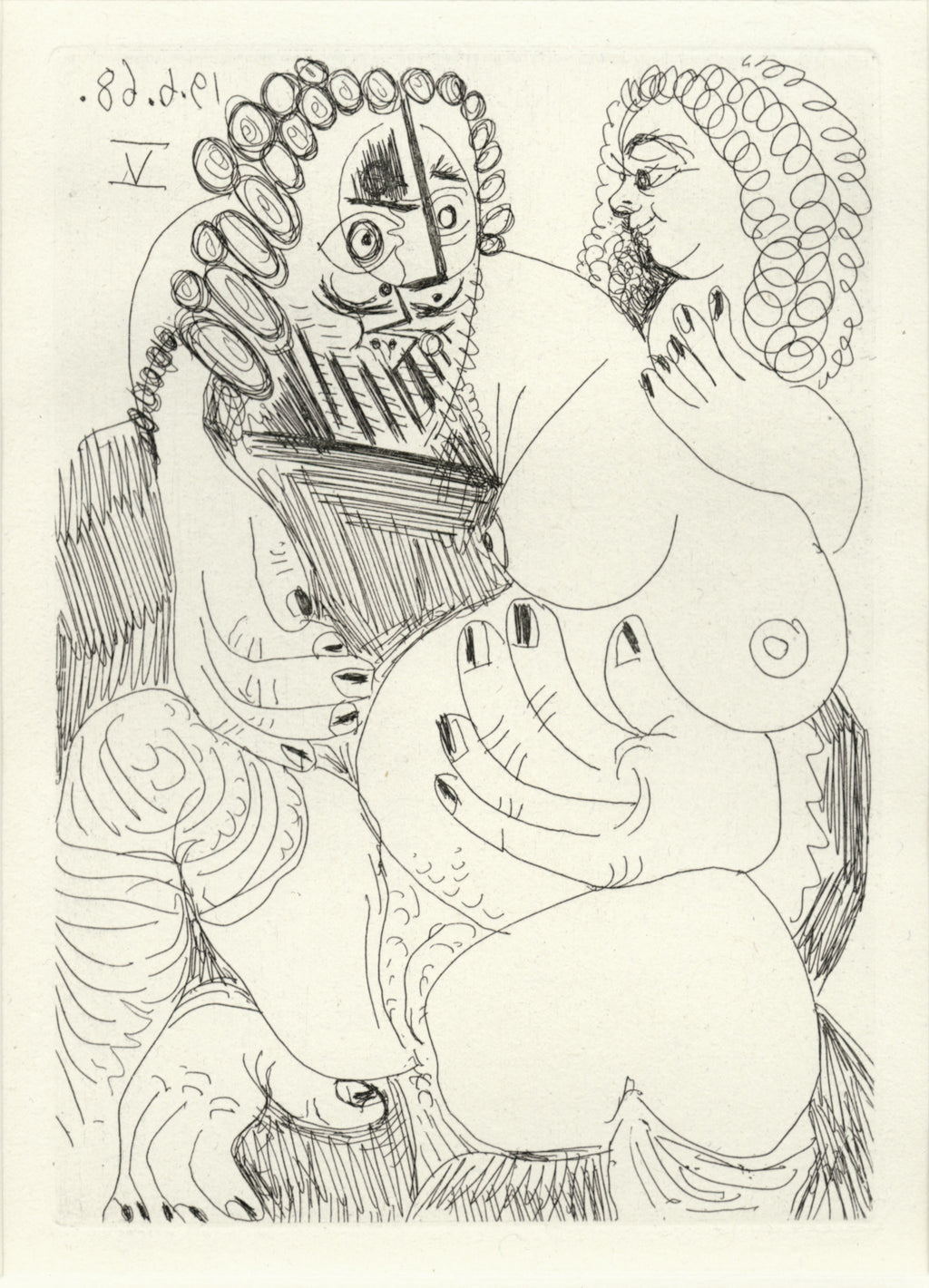 Grosse Prostituée sur les Genoux d'un Barbu