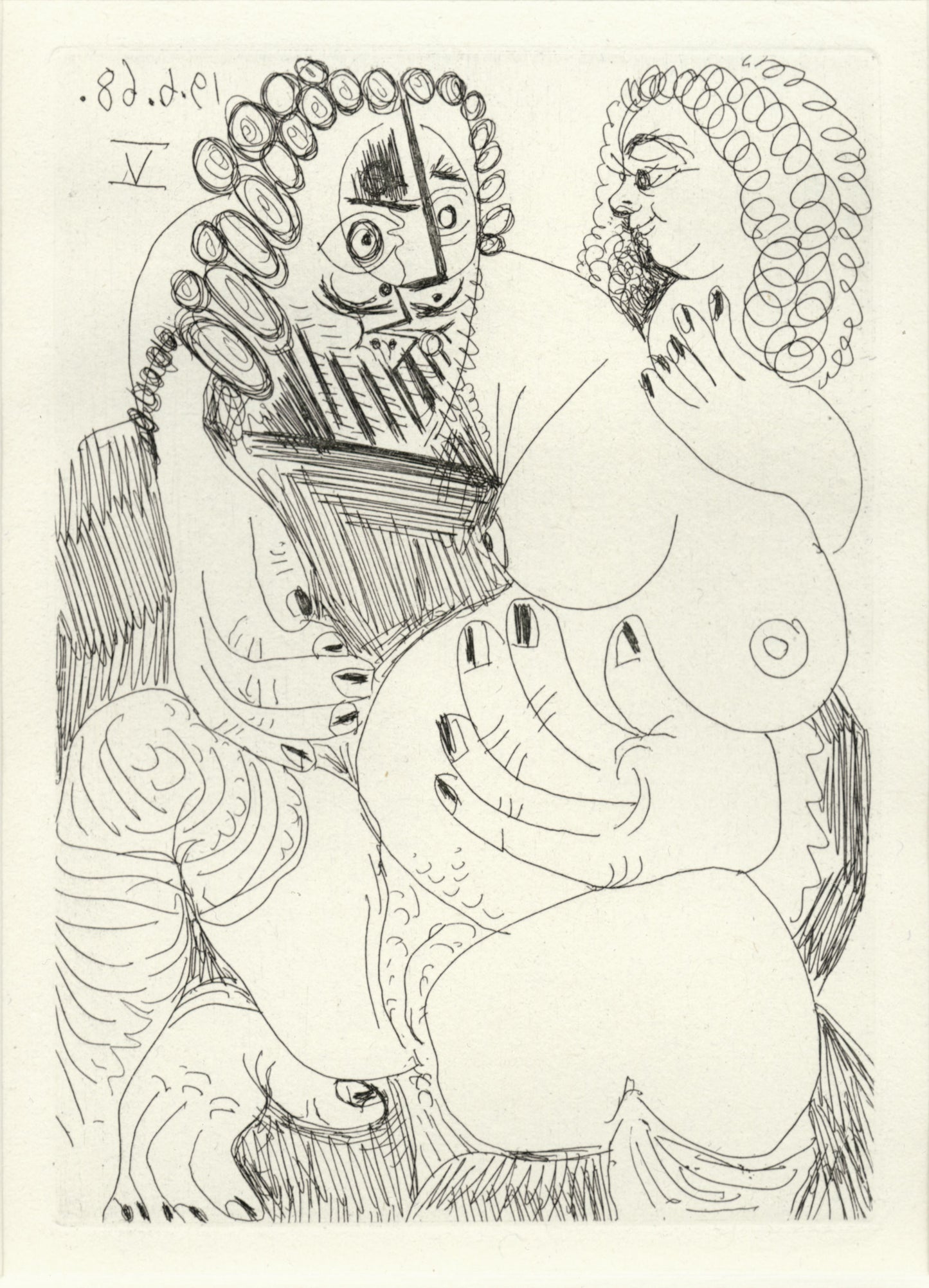 Grosse Prostituée sur les Genoux d'un Barbu