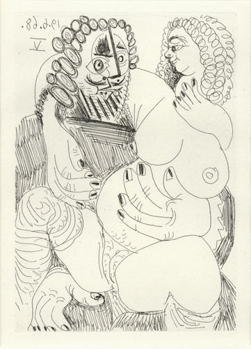 Grosse Prostituée sur les Genoux d'un Barbu