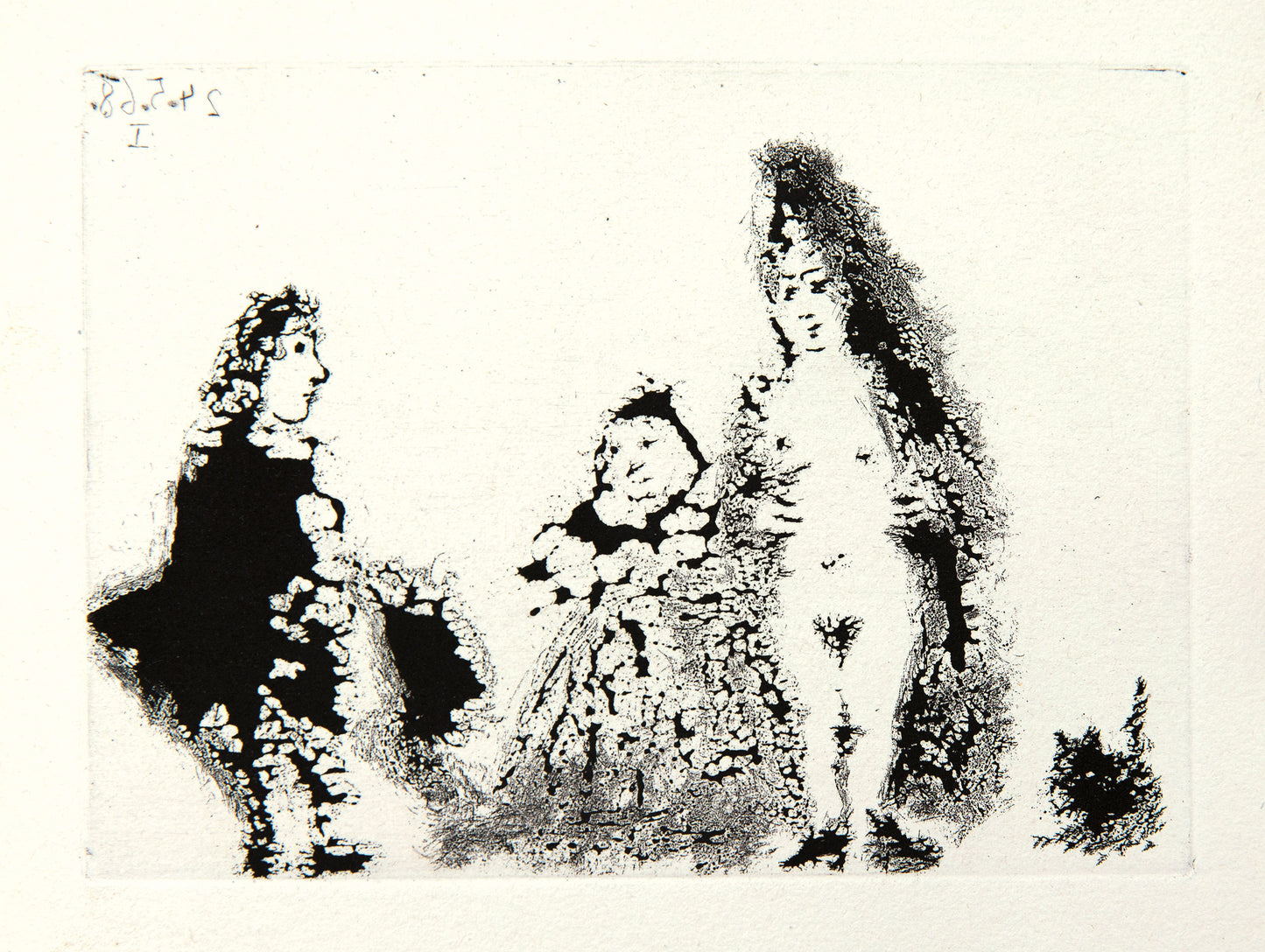 Célestine et Fille, avec un Chat et un Jeune Client