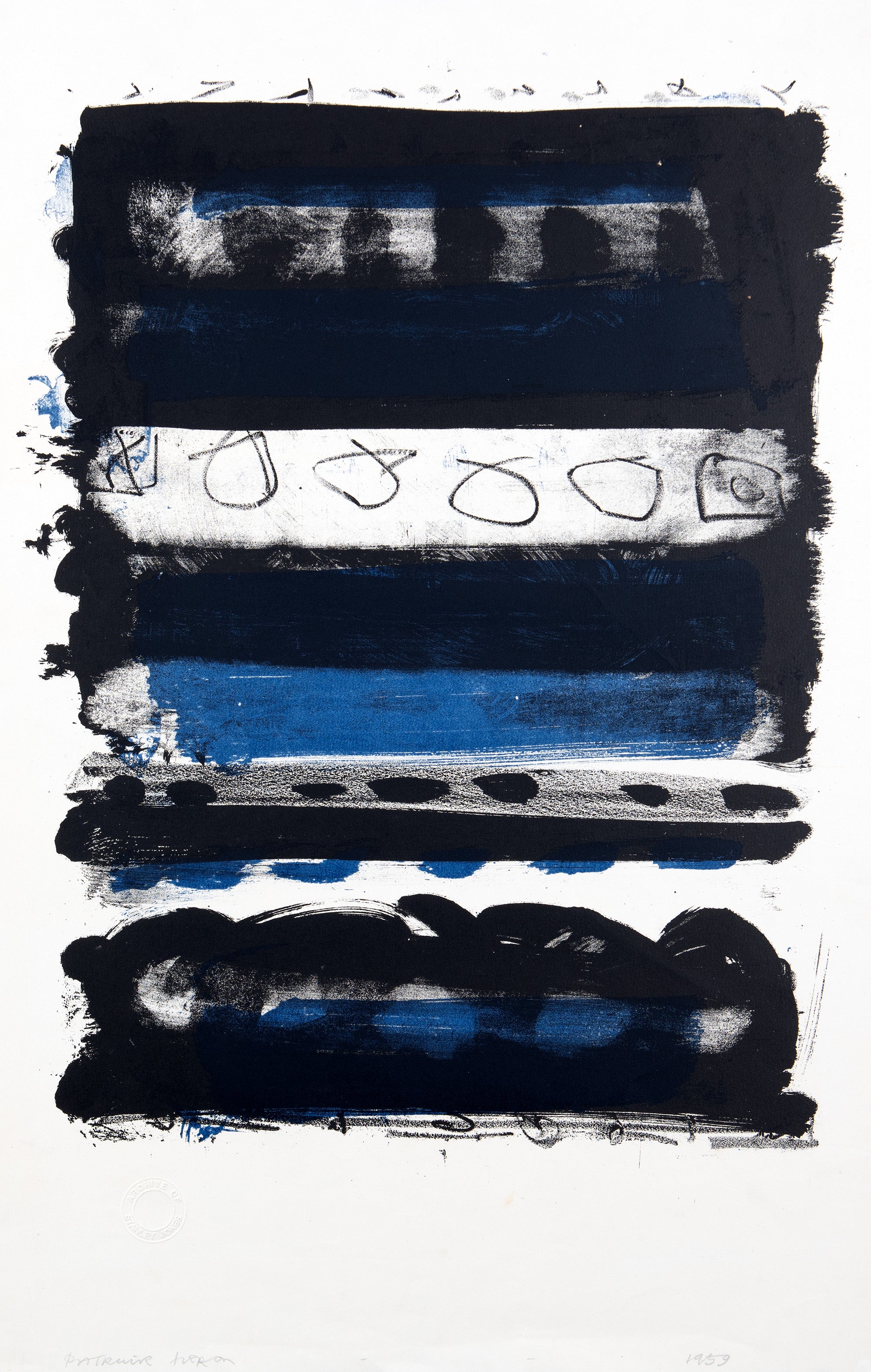 Patrick Heron Blue and Black Stripes: 1958 – Goldmark