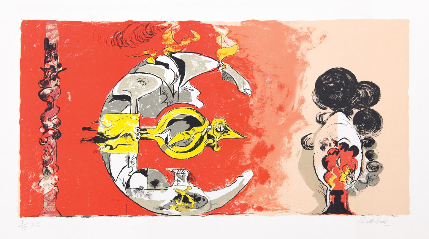 Fossil with Rocks and Flames