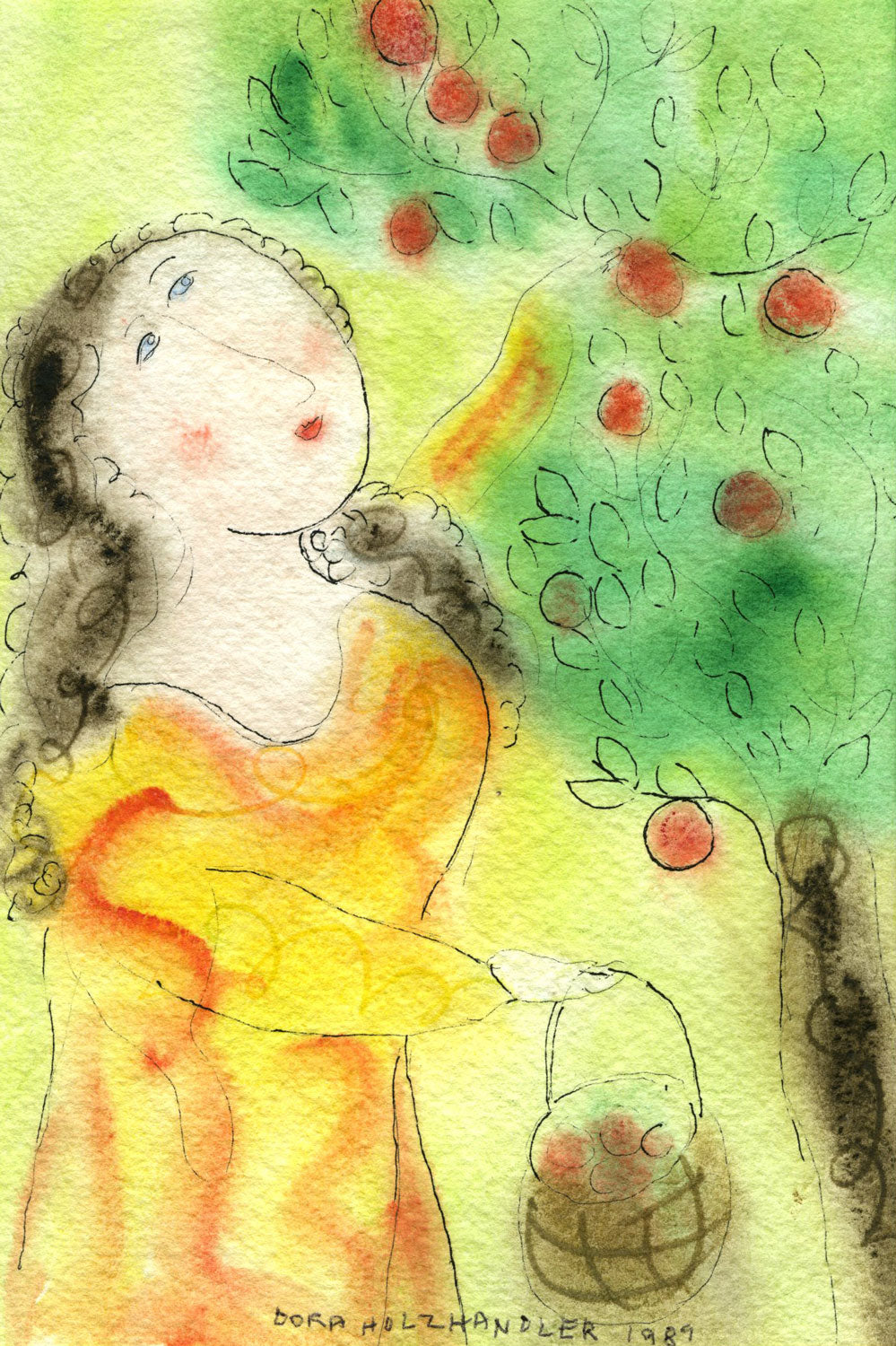 Girl Picking Apples