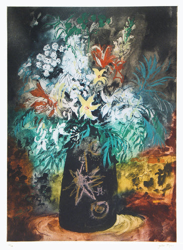 Flowers in a Black Pot