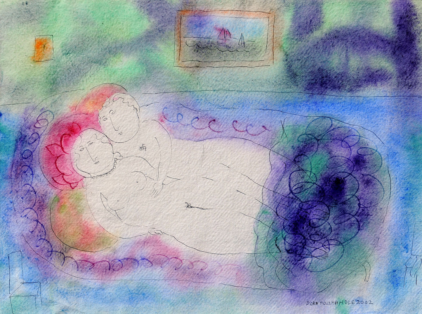 Lovers with Purple Quilt