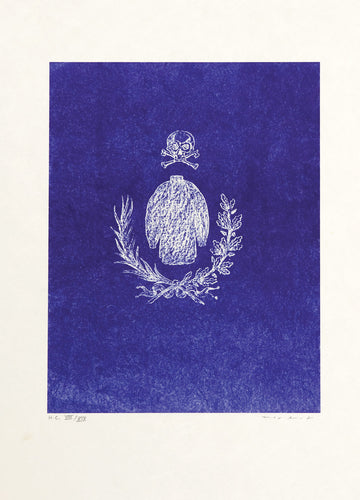 Chouette, dit le soldat en tremblant - Comme la vie sera belle à présent! (Negative in violet)