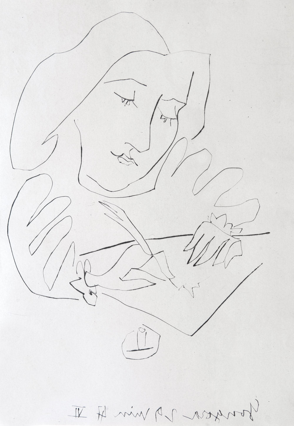A woman writing