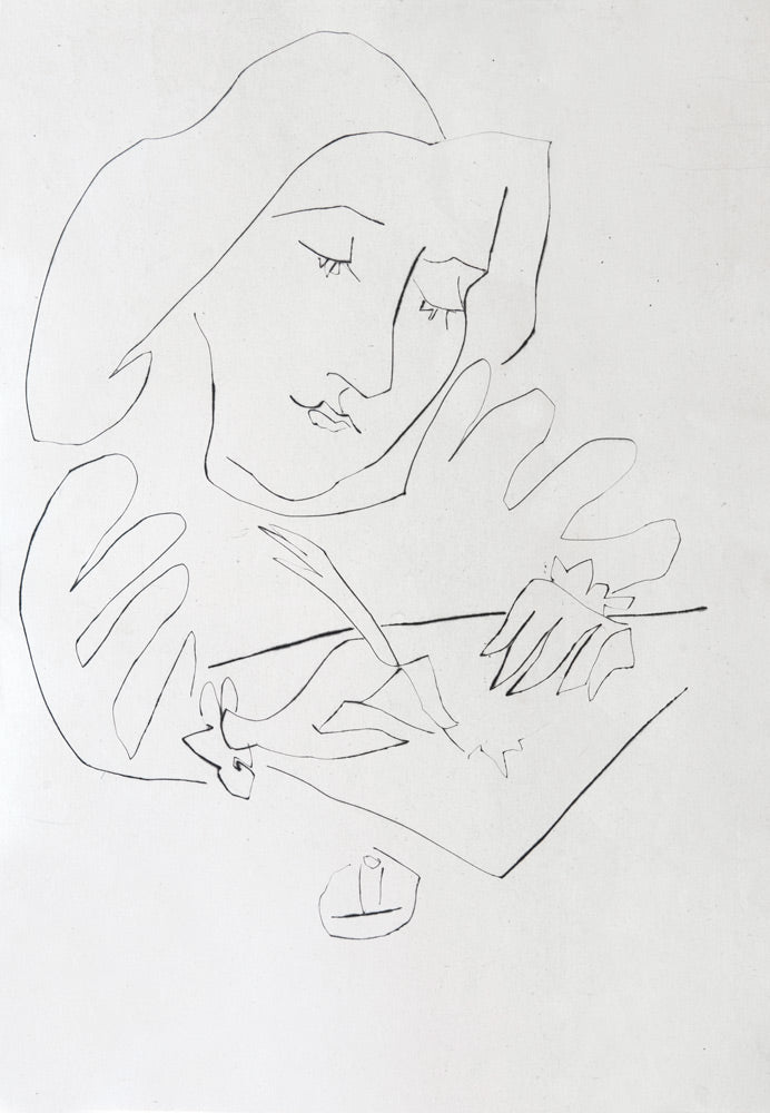 A woman writing