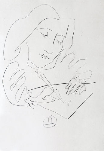 A woman writing