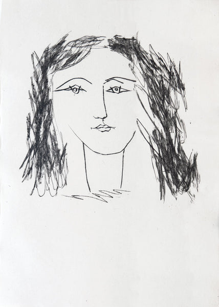 Head of a woman with dishevelled hair
