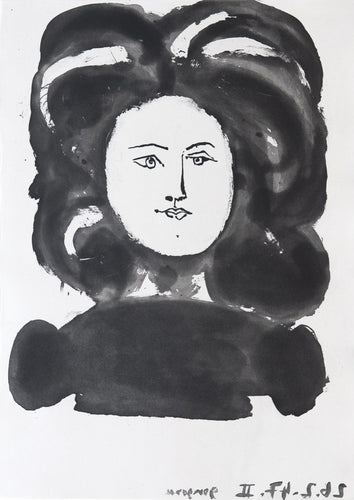 Head of a woman with ornamental hair style